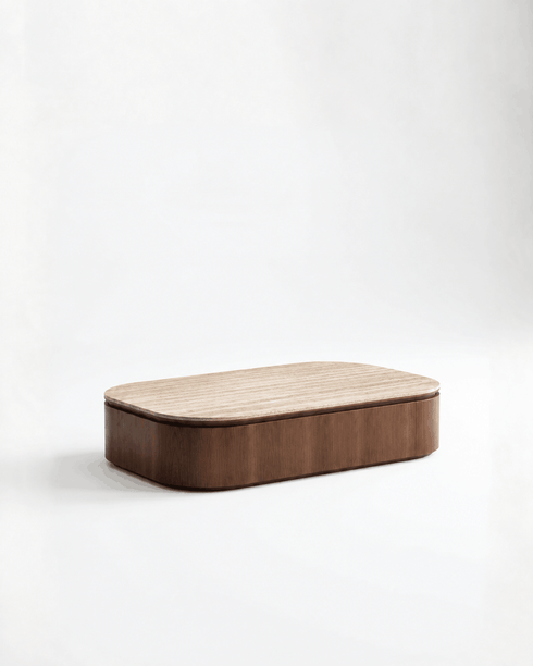 NOMA COFFEE TABLE American Walnut / With Travertine Stone