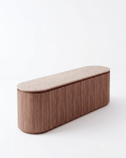 Noma Sideboard � American Walnut Travertine Stone Top